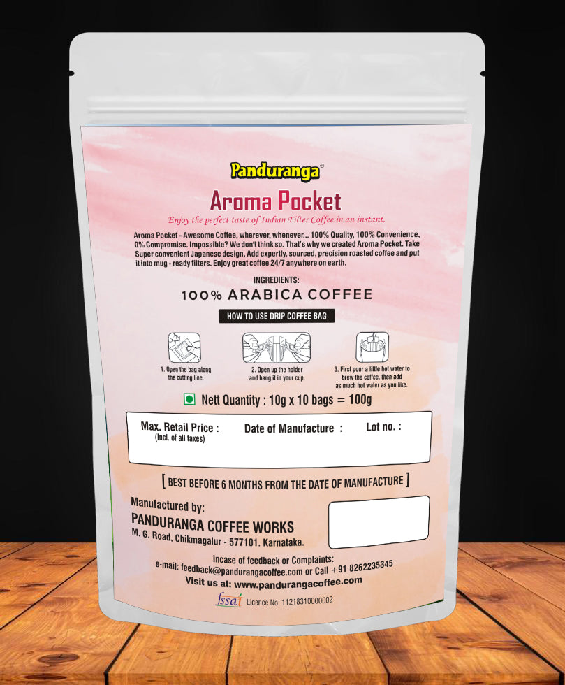 AROMA POCKET PURE (FOR BLACK COFFEE) 10gx10 bags